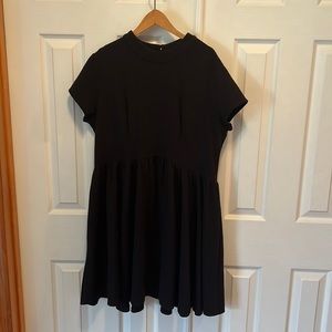 Black high neck dress with keyhole zipper back